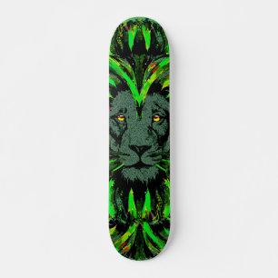 Skateboard Green Lion Head - Lion Face Skboard