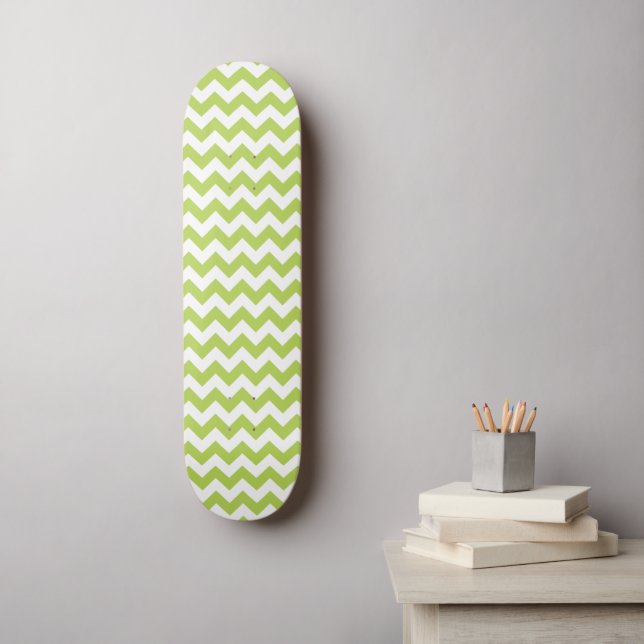 Skateboard Green Zigzag, Green Chevron, Motif géométrique (Art mural)