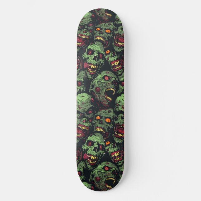 Skateboard Green Zombie Éffrayant Halloween Skate (Recto)