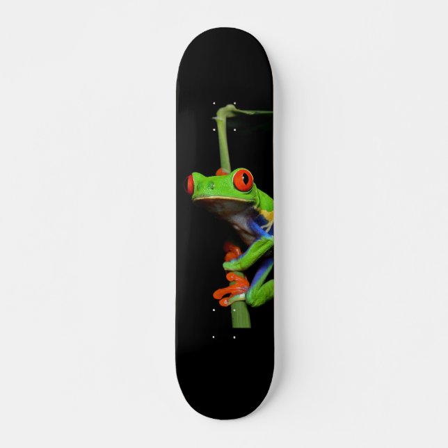 Skateboard Grenouille à feuilles rouges (Devant)