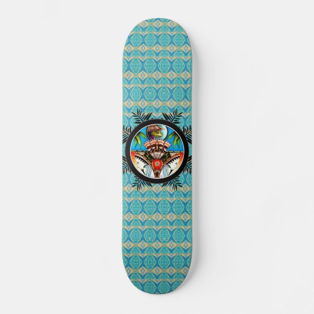 Skateboard Grenouille de tatouage Tiki (Recto)