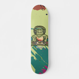 Skateboard Grenouille rétro avec casque Drôle