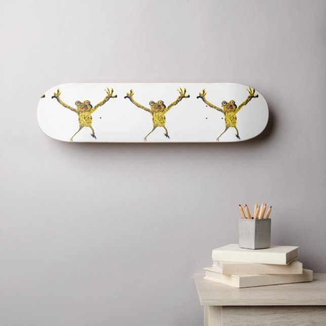 Skateboard Grenouilles d'art animal amusant (Art mural (Horz))