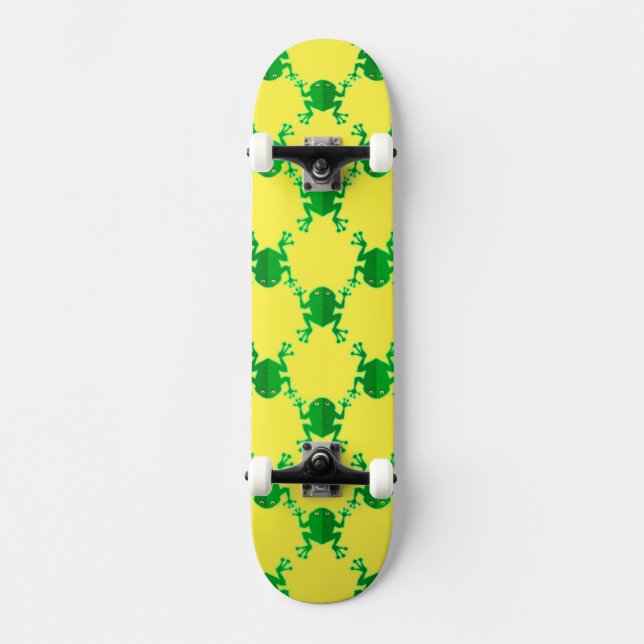 Skateboard Grenouilles mignonnes de bande dessinée (Recto)