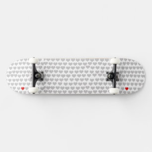 Skateboard - Grey Heart Red Heart
