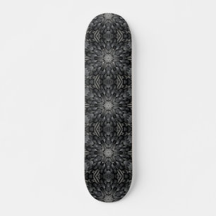 Skateboard Gris 6 étoiles géométrique mosaïque de pierre