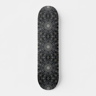 Skateboard Gris 8 étoiles géométrique mosaïque de pierre