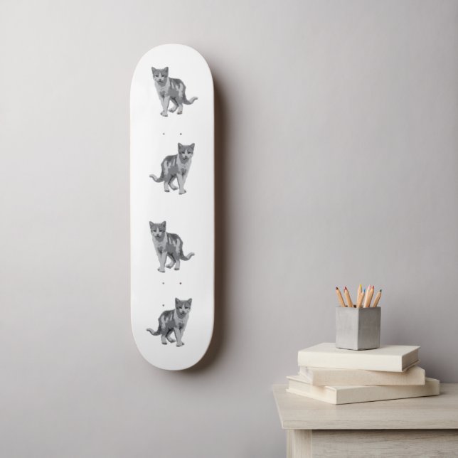 Skateboard Gris chaton (Art mural)