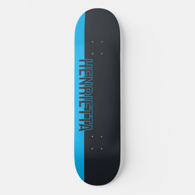Skateboard Gris et bleu solides personnalisables (Recto)