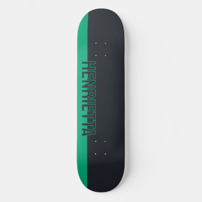 Skateboard Gris solide et vert personnalisable (Recto)