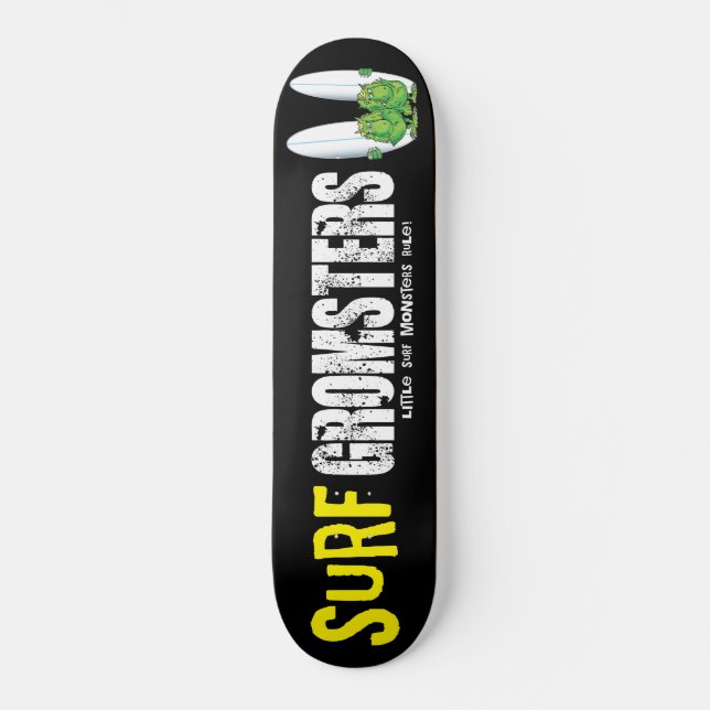 Skateboard Gromsters de surf entièrement noirs (Recto)