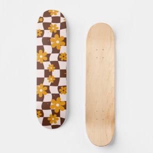 Skateboard Groovy Daisy Floral Damier, Y2K 90s