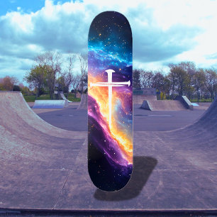Skateboard Gros trois clous traversent la galaxie violette Ch