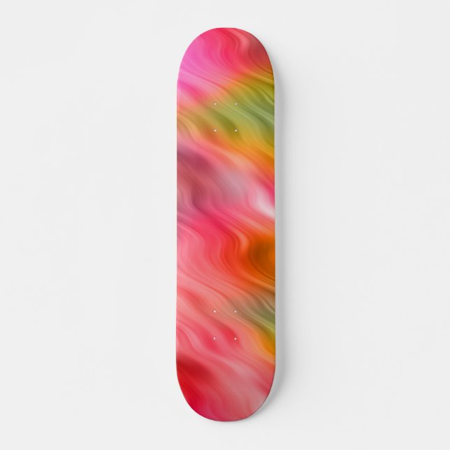 Skateboard Grue colorée Fleur Wavy Texture (Devant)