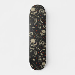 Skateboard Grunge musique crâne croisé motif