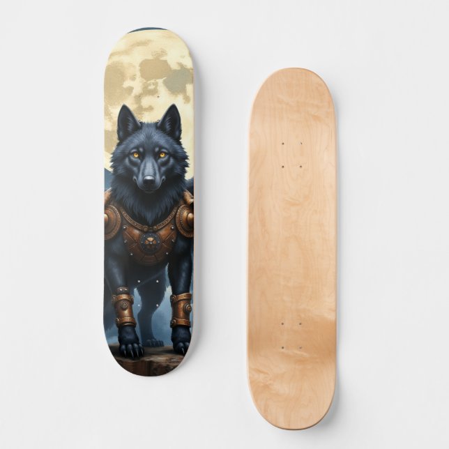 Skateboard Guardian of the Moon – The Black Winged Wolf (Recto)