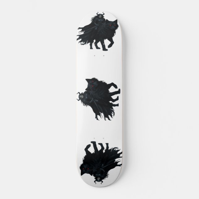 Skateboard Guerrière noire du loup de l'enfer (Recto)