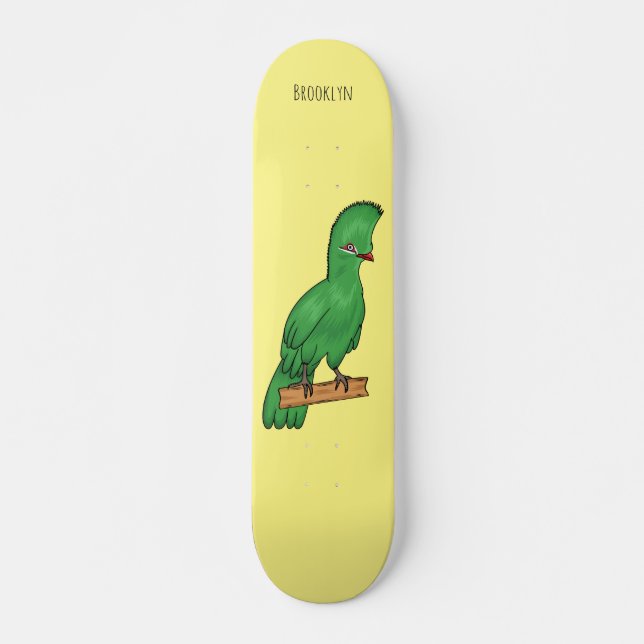 Skateboard Guinée turaco bird cartoon (Devant)