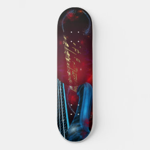 Skateboard Guitare bleue