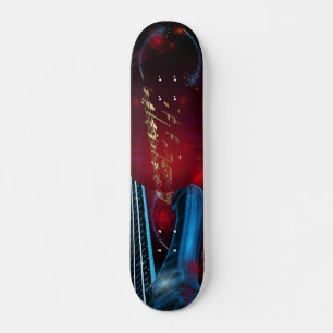 Skateboard Guitare bleue