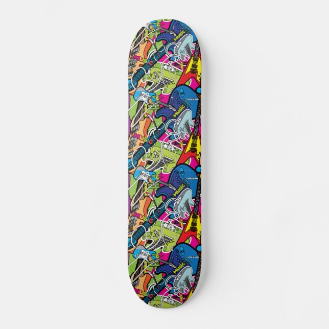 Skateboard Guitare électrique funky (Recto)