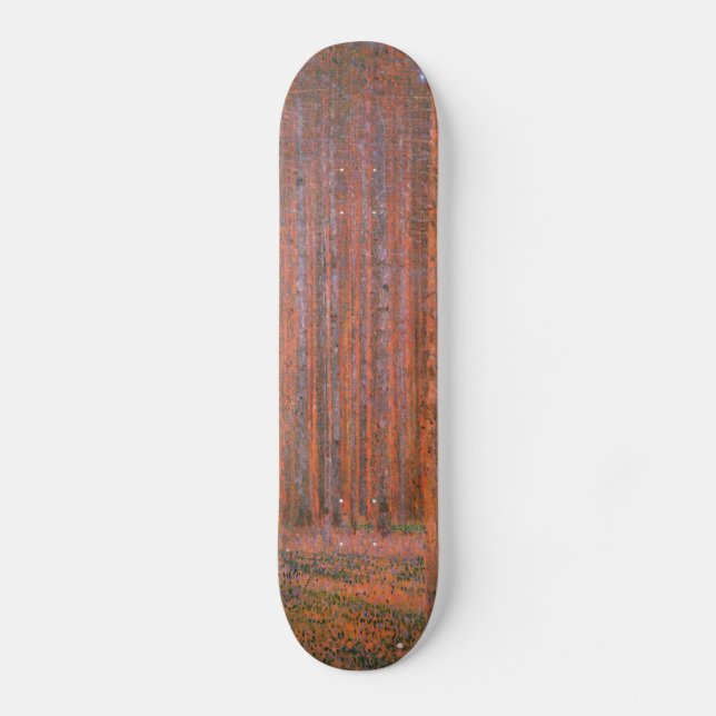 Skateboard Gustav Klimt Fir Forêt Tannenwald Arbres rouges (Recto)