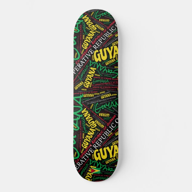 Skateboard Guyana National Pride Wordcloud (Recto)