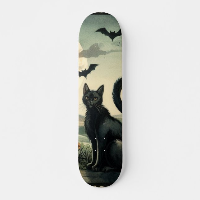 Skateboard Halloween/Automne/Automne/citrouille/chat (Devant)
