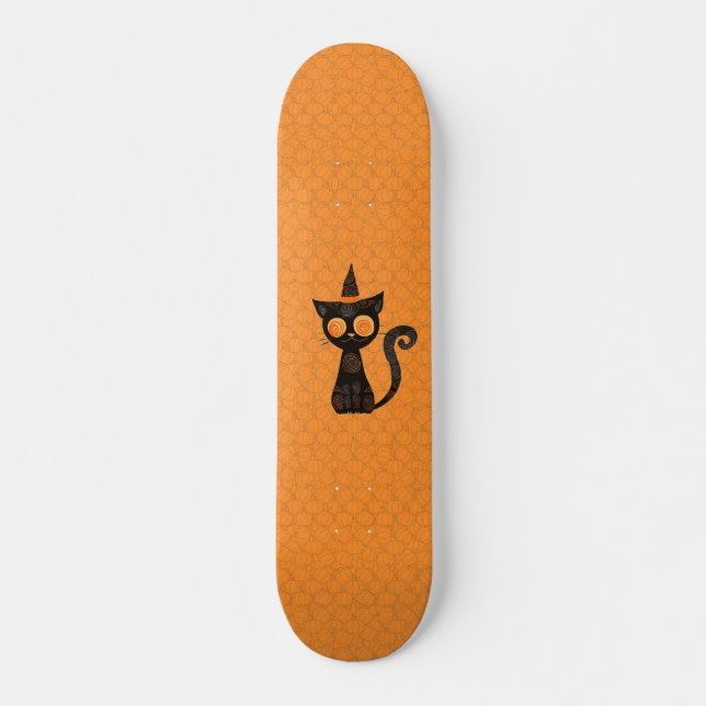 Skateboard Halloween/chat/citrouille/automne (Devant)
