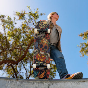 Skateboard Halloween, Citrouilles Crâne Sucre Fiesta