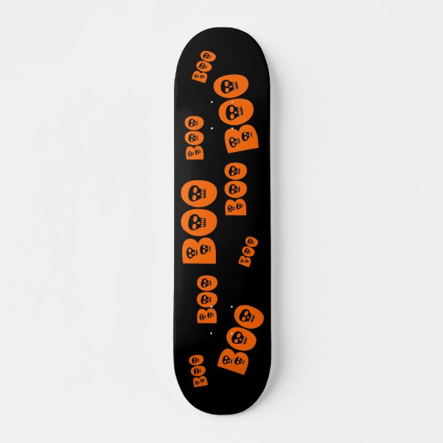 Skateboard Halloween crâne "Boo" (Devant)
