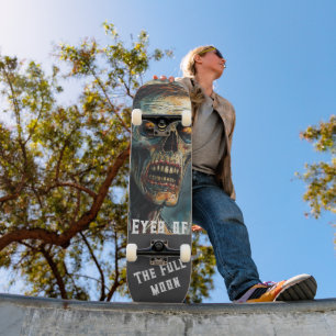 Skateboard Halloween, Horreur, Zombie, Yeux de la pleine lune