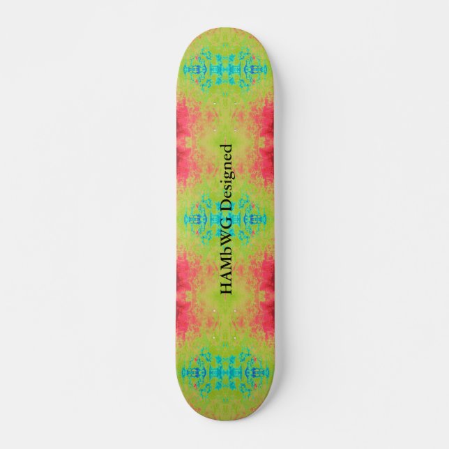 Skateboard HAMbyWG Conçu - Type teint vert PInk bleu (Devant)