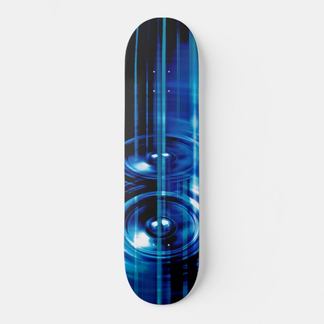 Skateboard Haut-parleurs de musique bleu (Recto)