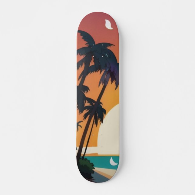 Skateboard Hawaiian/Aloha/Tropical/plage (Devant)