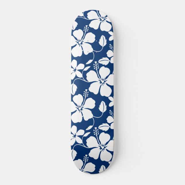 SKATEBOARD HAWAIIAN HULA (HIBISCUS) NAVY (Recto)