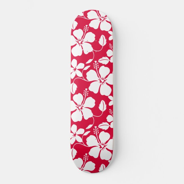 SKATEBOARD HAWAIIAN HULA (HIBISCUS) RED (Recto)
