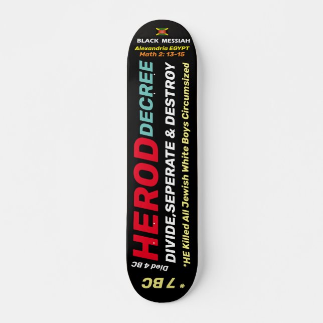 Skateboard HÉROD DECREE Skateboard, pont de 7 ¾ po (Devant)