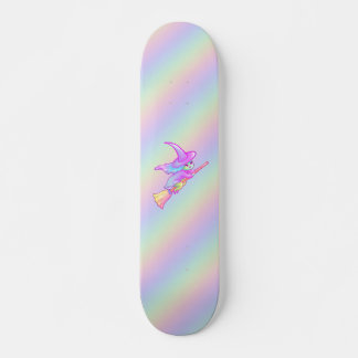Skateboard Heureuse Sorcière Volant Sur Le Dessin De Broomsti