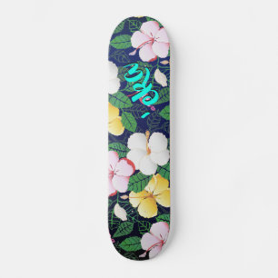 Skateboard Hibiscus Hawaiian Tropical Floral   eka skate