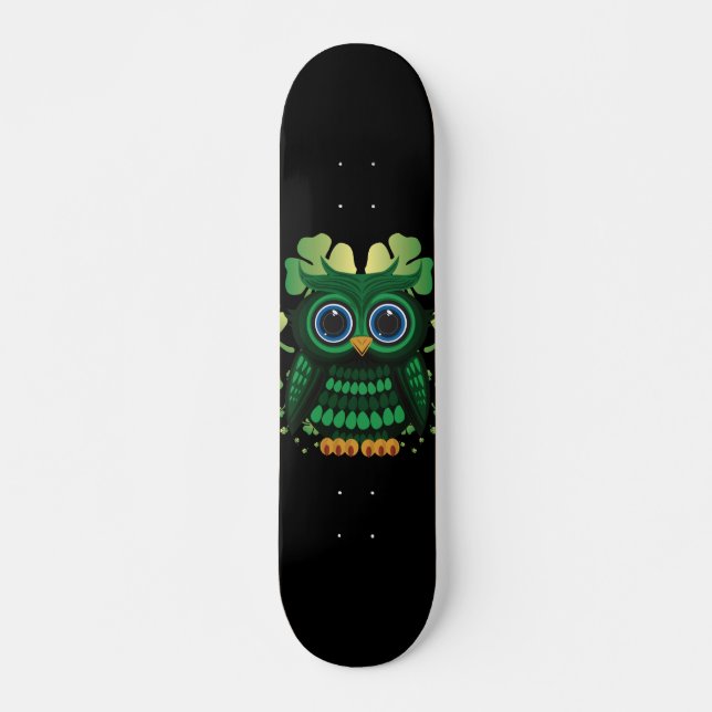 Skateboard Hibou de la Saint-Patrick (Devant)