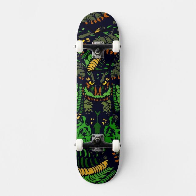 Skateboard Hibou émeraude majestueux (Recto)