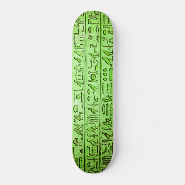 Skateboard Hiéroglyphes égyptiens anciens Vert (Recto)