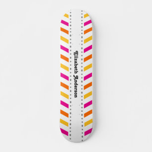 Skateboard Hip Pink Orange et jaune Chevron raypes