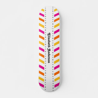Skateboard Hip Pink Orange et jaune Chevron raypes