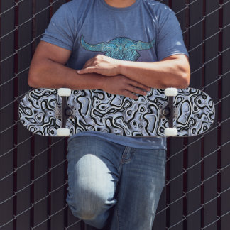 Skateboard Hip Violet bleu gris noir 3D Motif d'art liquide