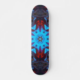Skateboard Hippie psychédélique bleu et rouge
