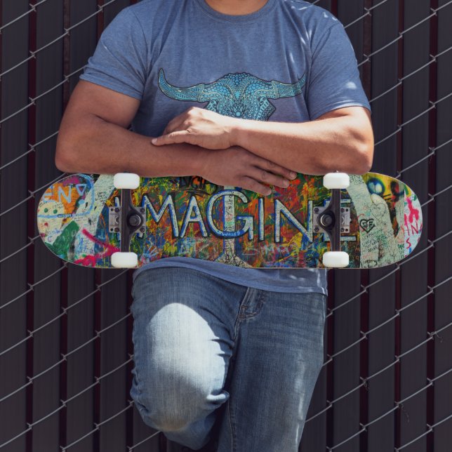 Skateboard Hippy Wall Art (Extérieur 3)