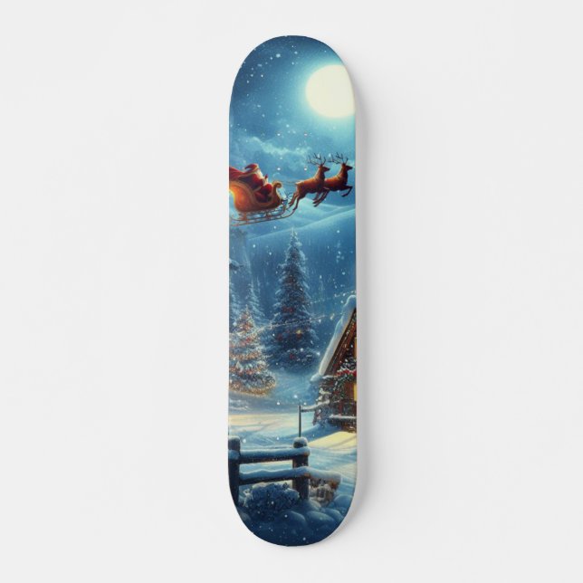 Skateboard Hiver/Père Noël/Noël/Neige (Devant)