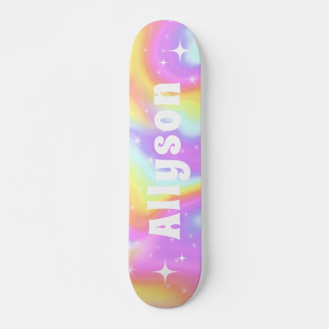 Skateboard Holographe holographique tendance Sparkle Girls No (Devant)